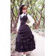 Surface Spell Gothic Striped Victorian Bustle Skirt